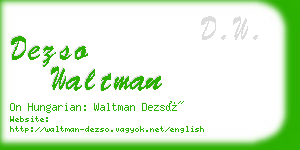 dezso waltman business card
